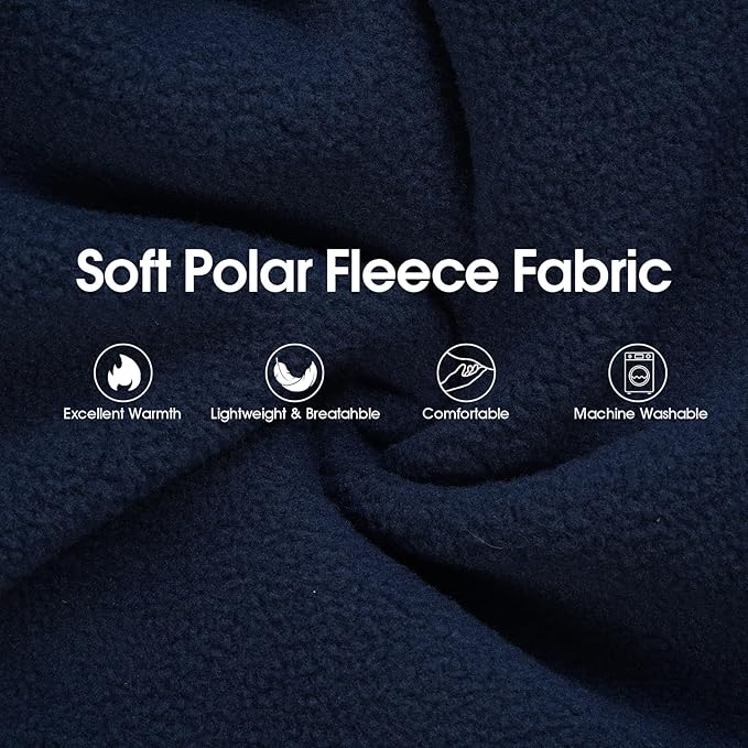 IECOii XL Dog Sweater & Pullover Hoodie for Large Dogs, Warm Fleece Layer with Hood for Cold Weather, Boys & Girls, Blue, Size XL