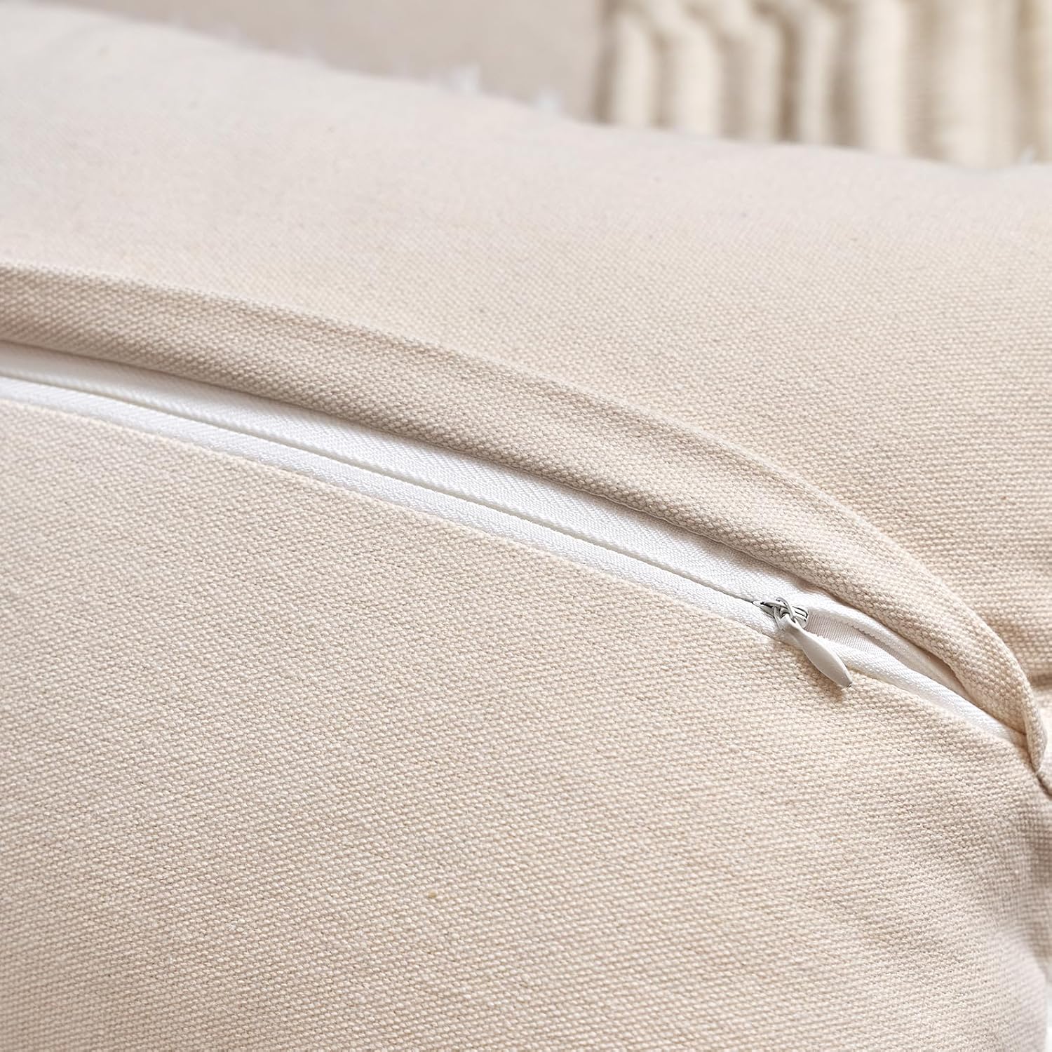 Aeckself Boho Chenille Tufted Pillow Cover 18 x 18 Inch, Decorative Square Throw Pillow Cover Neutral Pillowcase for Couch Bedroom Living Room, Brown White