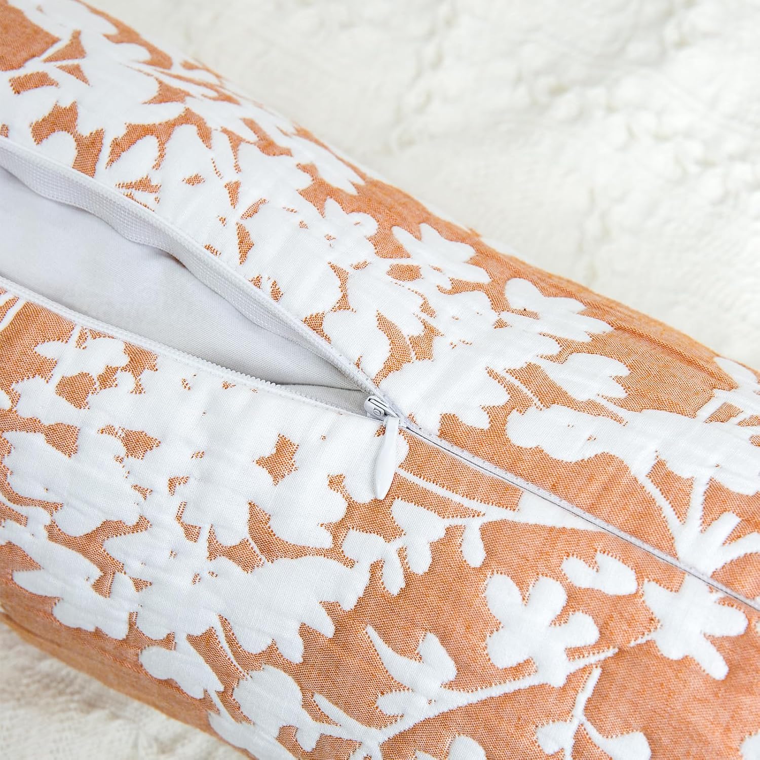 Buckwheat Neck Support Pillow Cervical Neck Cylinder Bolster Pillow,Buckwheat Hulls Adjustable Roll Pillow,Neck Pain Relief for Back and Side Sleepers Round Pillows for Lunch Break Orange, 6*15 inch