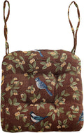 vctops Farmhouse Bird Print Chair Cushions with Ties U-Shaped Soft Comfortable Chair Pads Non Slip Seat Cushions for Indoor Dining Room and Kitchen Chairs (Coffee,16"x16")