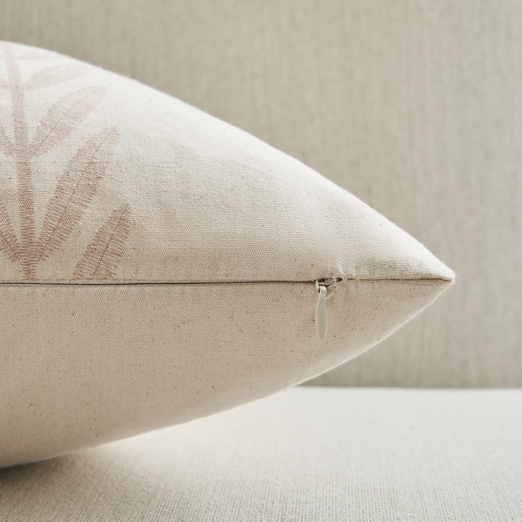 100% Cotton Farmhouse Leaves Throw Pillow Covers Set of 2, 22x22 Inch Mixed Brown Pastoral Decorative Print Cushion Covers for Sofa Bed Living Room Home Decor