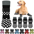 Non Slip Dog Socks to Prevent Licking Paws Grippy Socks for Senior Dog on Hardwood Floors Anti Slip Dog Socks for Hot Pavement Double Side Paw Protector Prevent Scratching Black XXL