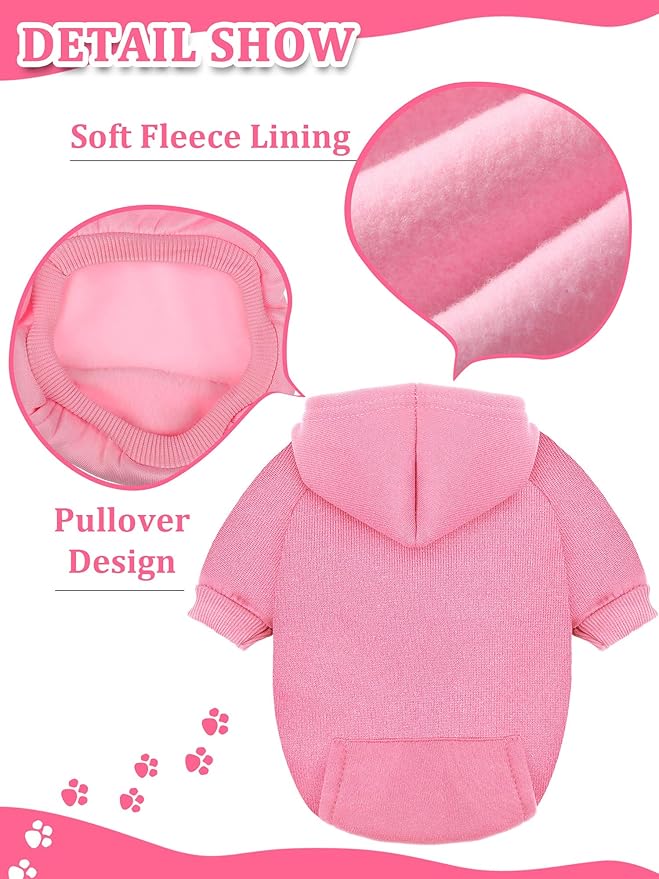 Syhood 4-Piece Small Dog Clothes Set: Winter Hoodies with Hat, Coat, Sweater & Shirt (XXS) for Chihuahuas and Small Dogs