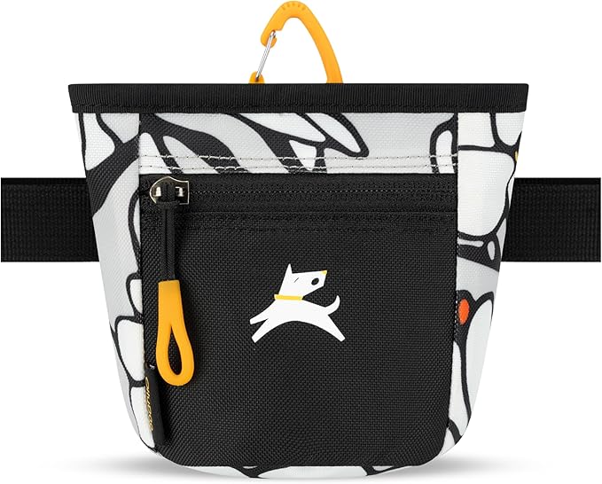 OllyDog Goodie Treat Bag, Dog Treat Pouch, Waist Belt Clip for Hands-Free Training, Magnetic Closure, Dog Training and Behavior Aids, Three Ways to Wear (Magnolia)