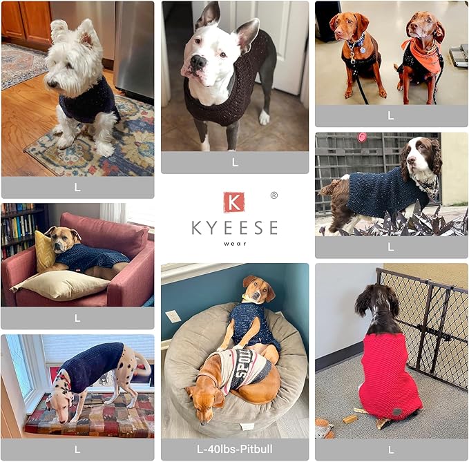 KYEESE Dog Sweater with Leash Hole Warm Pullover with Reflective Yarn for Small and Medium Dogs Male Soft Knit Pullover Boy Dog Coats Cozy Lightweight Thick Sweater,Orange,Large