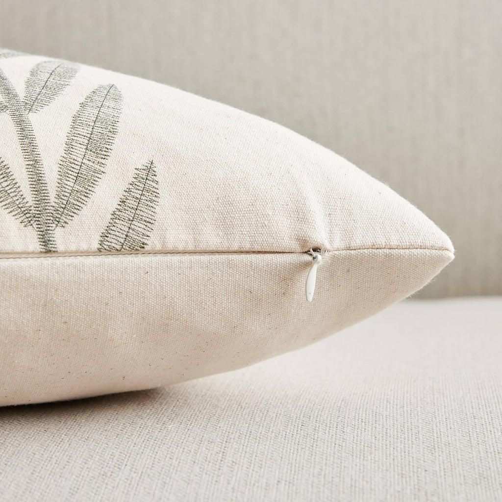 100% Cotton Farmhouse Leaves Throw Pillow Covers Set of 2, 20x20 Inch Green Pastoral Decorative Print Cushion Covers for Sofa Bed Living Room Home Decor