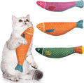Soft Catnip Toys Fish, 3 Pack Bell Sound Cat Toys, Interesting Indoor Cat Kicker Toys, Durable and Highly Interactive Catnip Toys (Saury Fish)