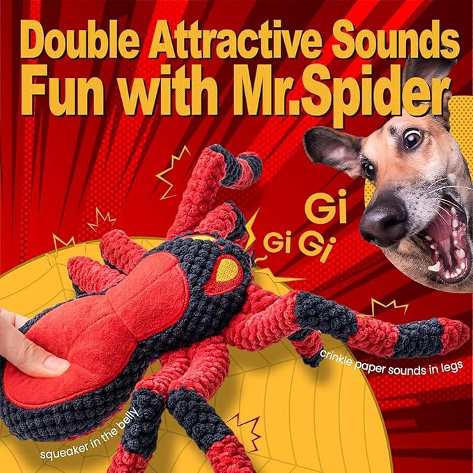 LEGEND SANDY Large Dog Toys to Keep Them Busy, Interactive Dog Toys, Squeaky Crinkle Tug of WarPuppy Toy