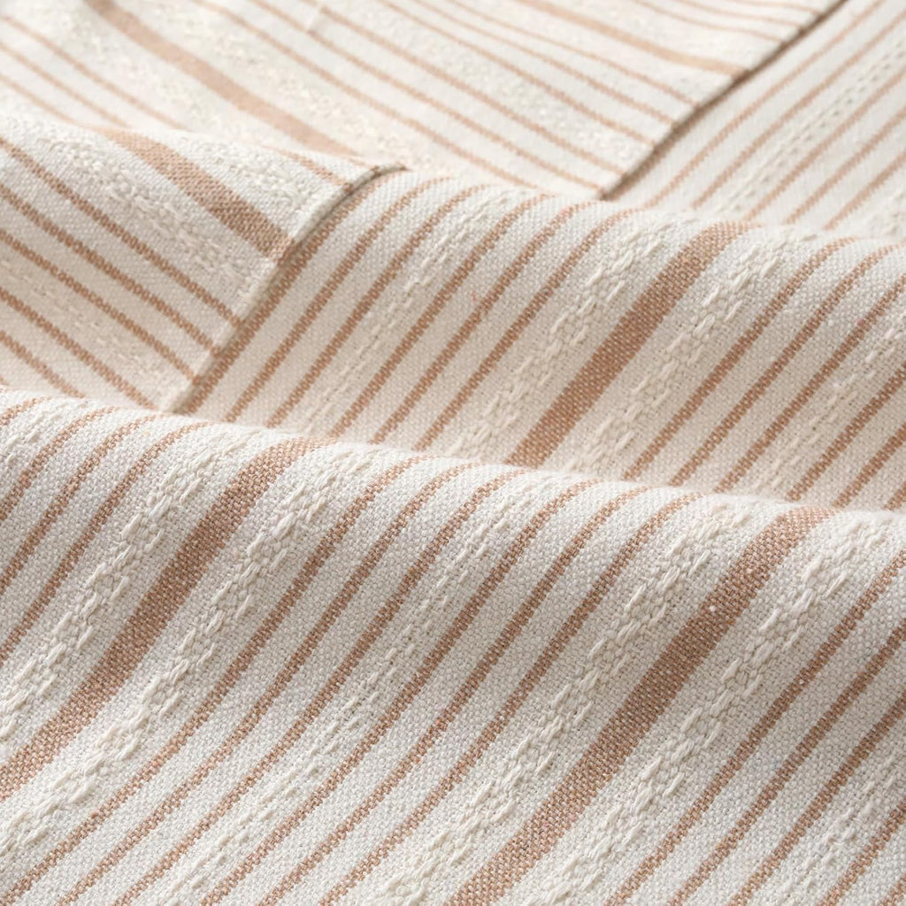 DWR Striped 3D Textured Weave Throw Pillow Covers 20x20 Set of 2, Polyester Cotton Blend in Khaki, Modern Farmhouse Decorative Pillow Cases for Couch Sofa Bed Living Room