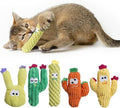5 Pack Cactus Catnip Toys, 100% Pure Organic Catnip Filled Toys for Indoor Cats, Interactive Plush Chew Fun Without Cotton, Teething Soft Pet Toys for Kittens Kitty