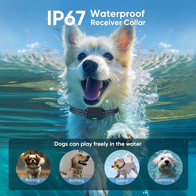 Dog Shock Collar 2 Dogs (5-120Lbs) - 4500FT Dog Training Collar with 3 Training Modes, Security Lock,IP67 Waterproof＆Rechargeable e-Collar with Remote for All Breeds (Light Green)