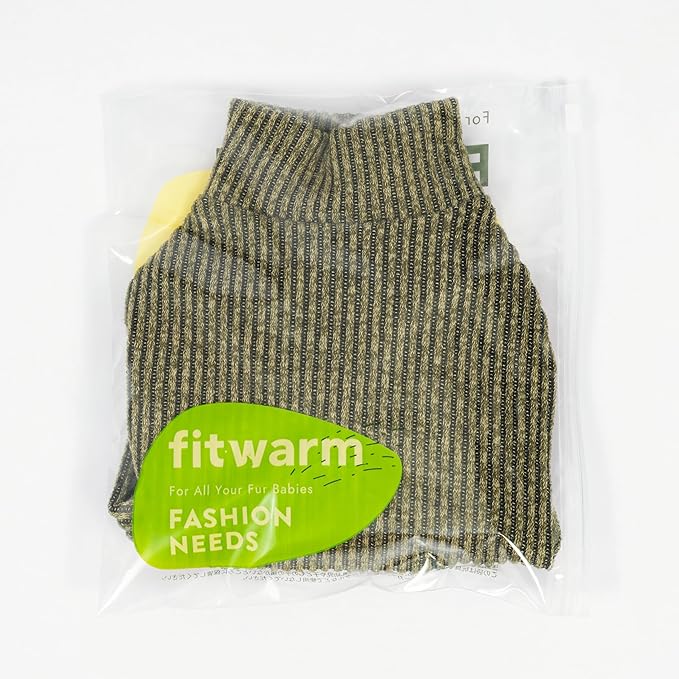 Fitwarm Mock Neck Knited Dog Pajamas, Warm Winter Clothes for Small Dogs Boy Girl, Pet Apparel, Olive Green, Large