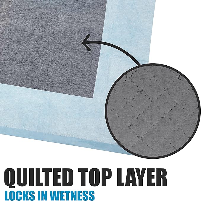BV Charcoal Puppy Pads 100 Count 22"x22" - Leak-Proof Pee Pads for Dogs with 6-Layer Absorbent Design & Built-in Attractant - Dog Pad with Charcoal for Odor Control, Perfect for Puppies & Senior Dogs