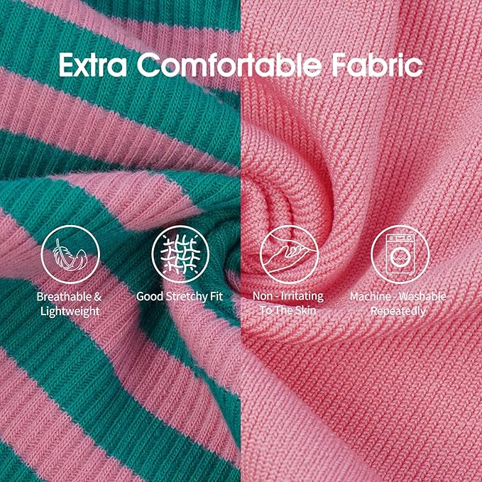 IECOii 2 Pack Dog Tee Shirts for Large Dogs,Breathable & Lightweight T-Shirts for Hot Weather,Soft Stretchy for Active Dogs - Non-Restrictive for Running & Play,Summer Outdoor Wear,Pink+Stripes,2XL