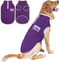 cyeollo 2XL Fleece Dog Sweater, Stretchy Pullover Fleece Vest with Turtleneck Dog Sweatshirt Warm Winter Clothes for Medium to Large Dogs Boy Girl Pet Apparel, Purple XXL