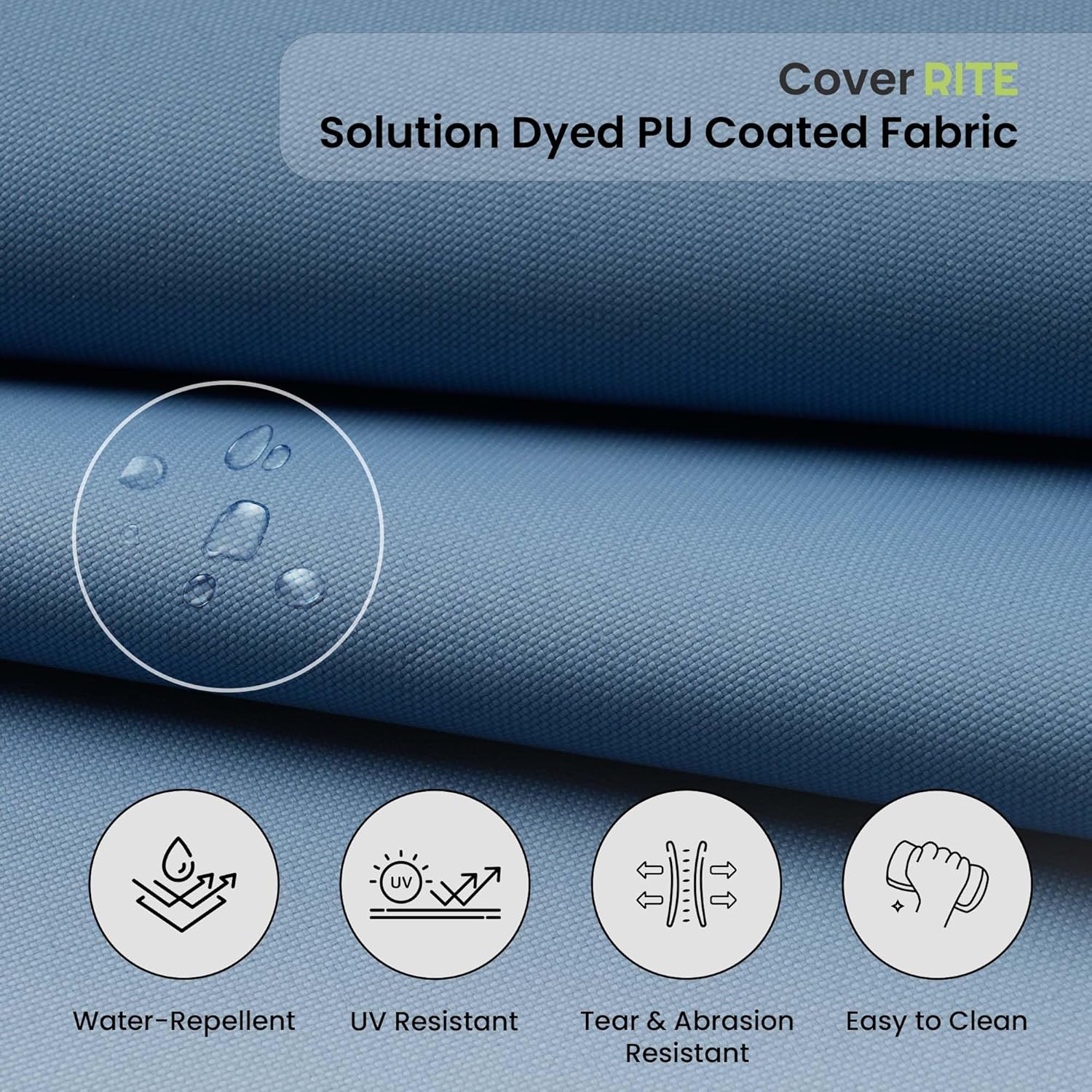 Covers & All CoverRite Rectangle High Back Chair Cushion, 600 Denier, Foam Seat and Poly Fill Back Outdoor High Back Chair Cushions, Water, UV and Fade Resistant for Patio High Back Chair Cushions