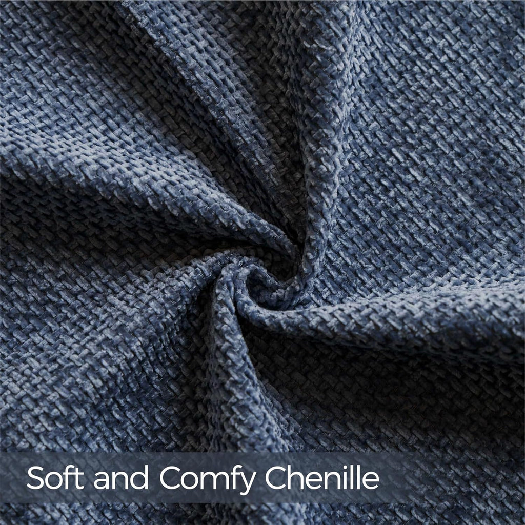 a moment Dark Blue Chenille Throw Pillow Covers 18x18 Inch Pack of 2 Modern Decorative Throw Pillow Covers Farmhouse Cross Covers Home Decor for Sofa Bedroom Living Room