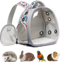 Portable Travel pet Backpack Carrier Hamster Bag Guinea Pig Bird Small Dog cat Turtle Carrier Rabbit Cage Squirrel Bearded Dragon Breathable Hangbag (Hua)