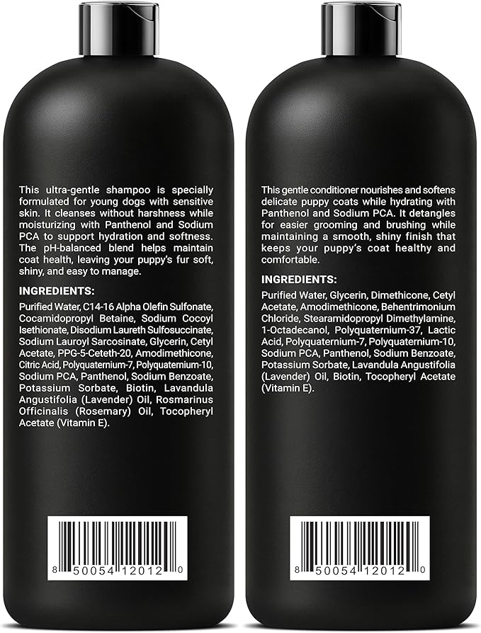 ALFIE'S CHOICE Puppy Shampoo and Conditioner Set | 16 fl oz Each | for Sensitive & Itchy Skin | Puppies, Adults & All Breeds of Dogs