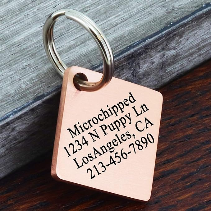 Ultra Joys Stainless Steel Pet ID Tags - Personalized Front and Back Engraving, Customized Dog and Cat Tags, Optional Engraved on Both Sides, Diamond Flower Rose Small