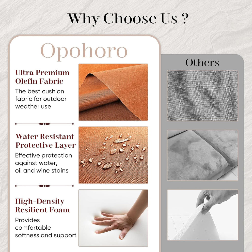 Outdoor Chair Cushions-Patio Chair Cushions Set of 2 with Removable Cover 22 X 25 Inch Outdoor Cushions for Patio Furniture Chair Sofa Couch-Orange