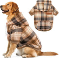 Dog Basic Hoodie Ultra-Soft Plaid Dog Clothes Cold Weather Sweaters for Medium Large Dogs Breathable Cozy Fabric Pet Coat Warm Stylish Sweatshirt with Leash Hole Pocket Dogs Jacket for Cats Boys Girls