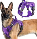 rabbitgoo Tactical Dog Harness for Large Dogs, No Pull Military Service Vest with Handle & Molle, Easy Control for Training Walking, Adjustable Reflective Straps, Purple Camo, XL