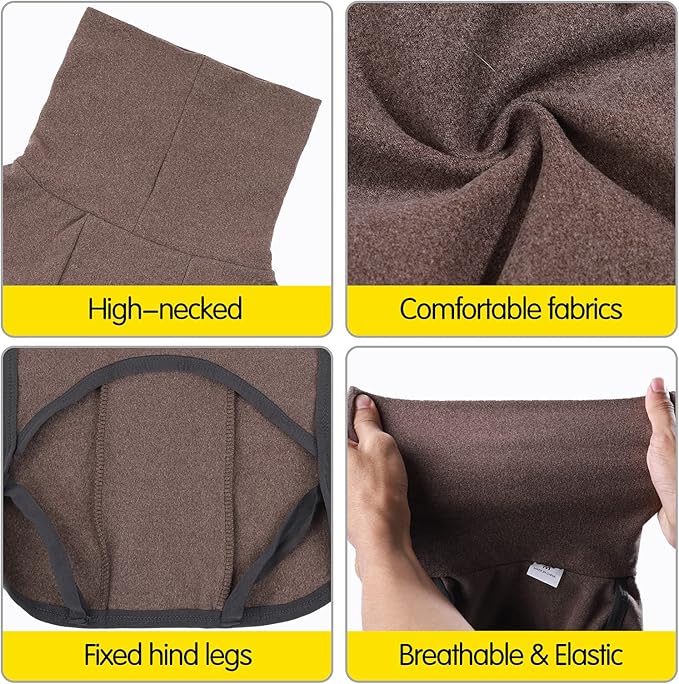 Dog Sweater Pullover Cold Weather Vest for Dogs Dog Sweatshirt & Jacket for Indoor and Outdoor Use (Small, Brown)