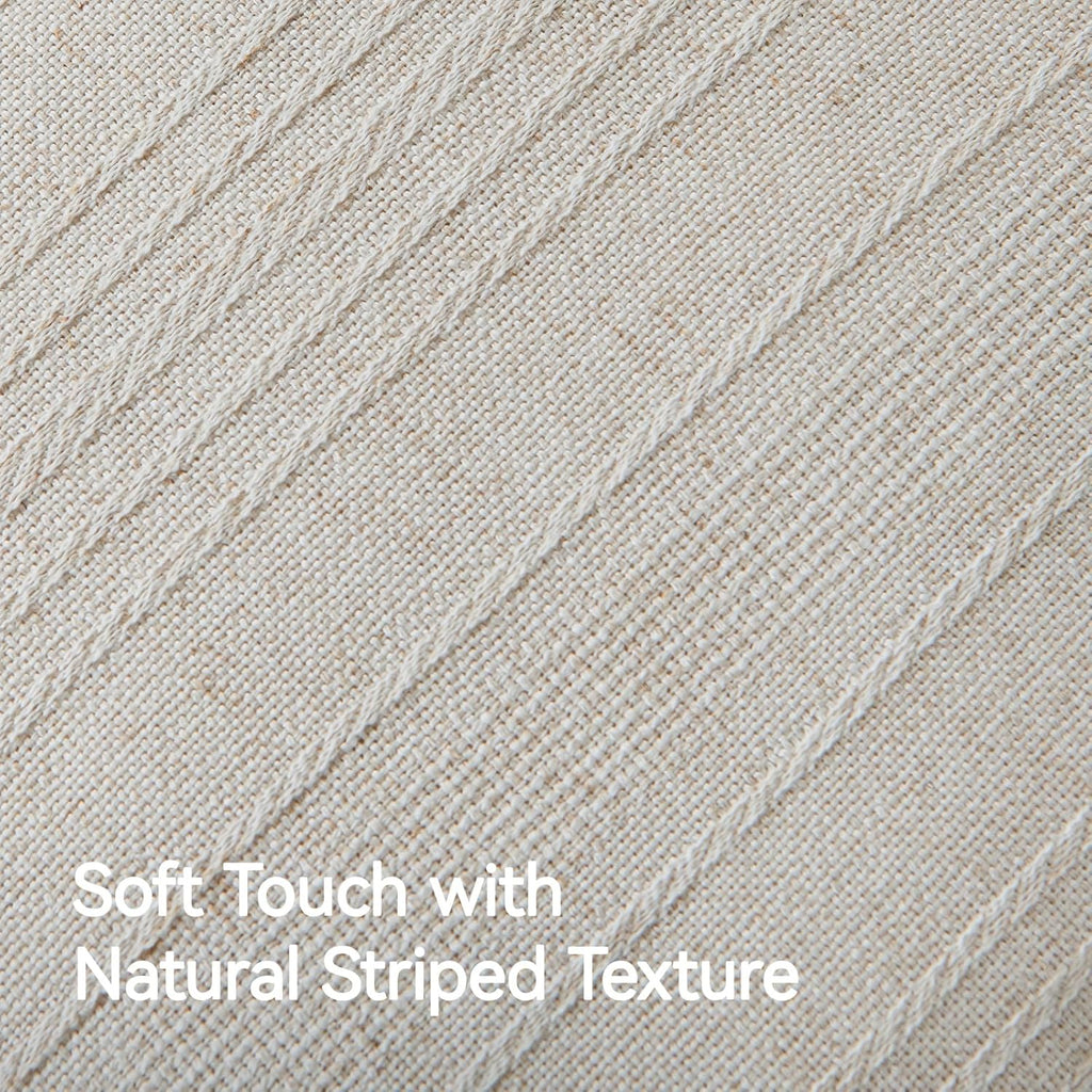 a moment Linen Pillow Covers Set of 2,Boho Farmhouse Throw Pillowcases Neutral Textured Decorative Covers for Couch Sofa Bed,Soft Linen Blend Accent Case Cushion Christmas Home Decor 20"x12"Ivory