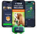 Dog GPS Tracker - Real-Time Location Tracking Device with App - Smart Alerts & Geo-Fence - Collar-Compatible, Waterproof - Long-Life Battery - iOS & Android (12-Mo Subscription Included)
