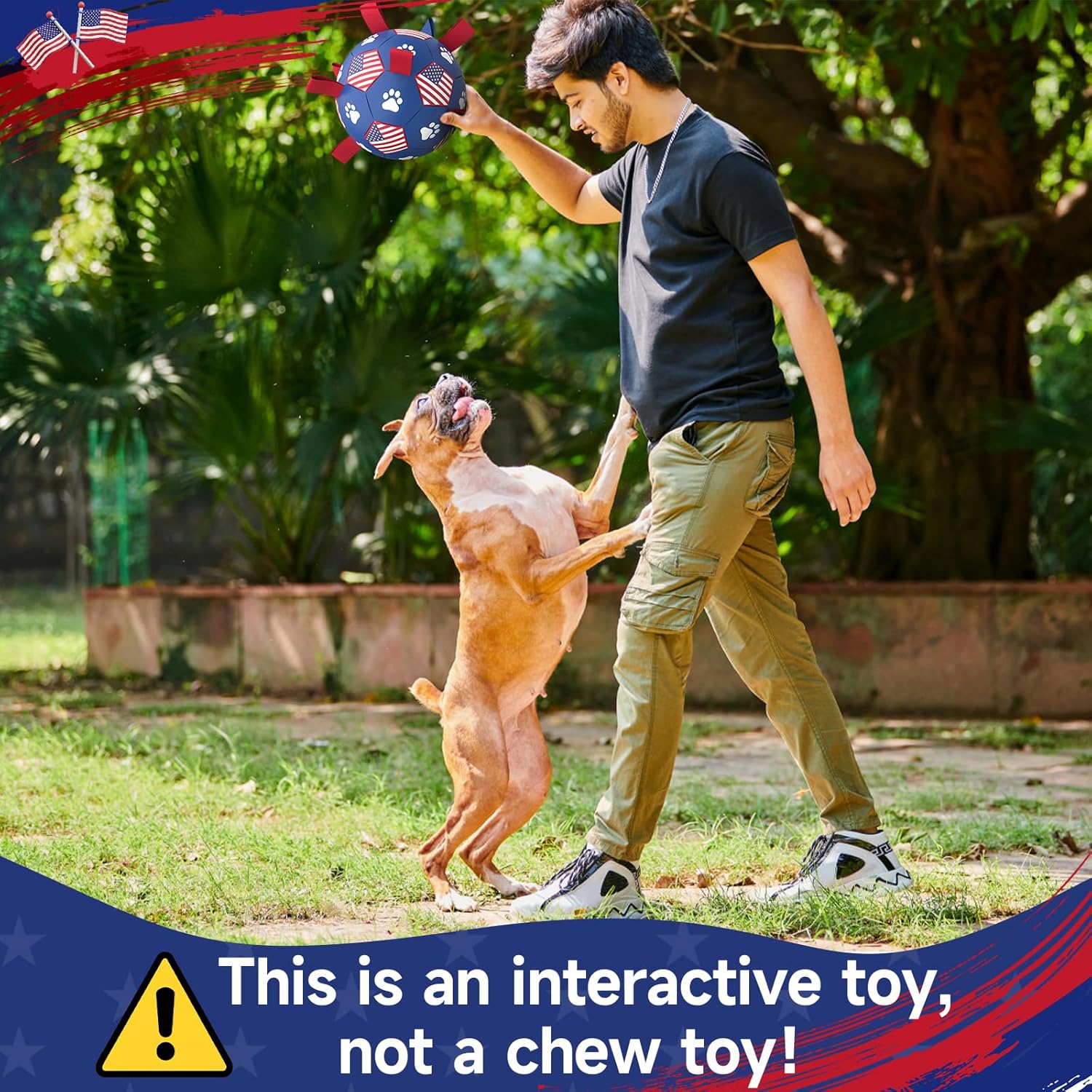 QDAN Dog Toys, Soccer Ball with Straps, Durable Dogs Balls for Extra Large Breeds, Beach Pool Water Toy, Dog Birthday Gifts, Herding Balls (9 Inch)