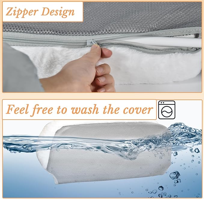 Extra Large Cat Window Perch (23.8×11.8in) - Washable 2-Season Fabric Cover, 4 Strong Suction Cups, Solid Metal Frame - Foldable Cat Hammock for Large Cats/2 Cats, Cordless Design (White)