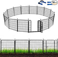 ADAVIN Garden Fence with Gate 36 in(H)×31 Ft(L) 14 Panels, Camping Fence, Tall Animal Barrier Fence, Pet Fences for Dogs Outside, Black Metal Decorative Garden Fencing, Flower Bed Fencing