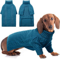 ASENKU Dog Sweater, Dog Sweaters for Medium Dogs, Warm Pullover Doggie KnitTurtleneck Warm Clothes for French Bulldog, Boston Terrier（Teal Blue, M）