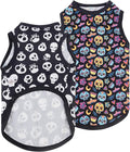 CuteBone Halloween Dog Shirts 2-Pack Soft Pet Clothes Breathable Summer Vest for Small Puppy and Stretchy Cat Apparel 2BX07M