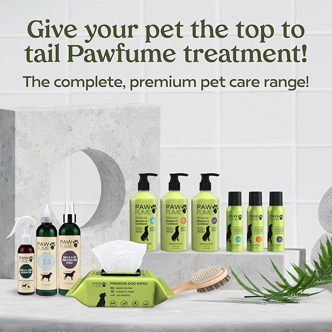 Pawfume Dog Wipes 2 x 100 Count, Pet Wipes – Hypoallergenic & Gentle Dog Wipes for Eyes, Face, Butt, and Paws – Cleaning & Deodorizing, Grooming Tear Stain Wipes for Puppy, Adult Dogs & Cats