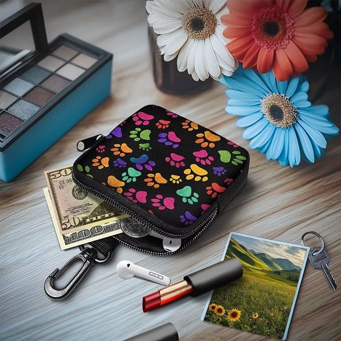 KEIAHUAN Paws Printing Dog Training Treat Pouch Hand Free Puppy Dog Treat Bag with Carabiner, Hands-Free Snack Pouch for Dogs Training, Walks & Outdoor Use