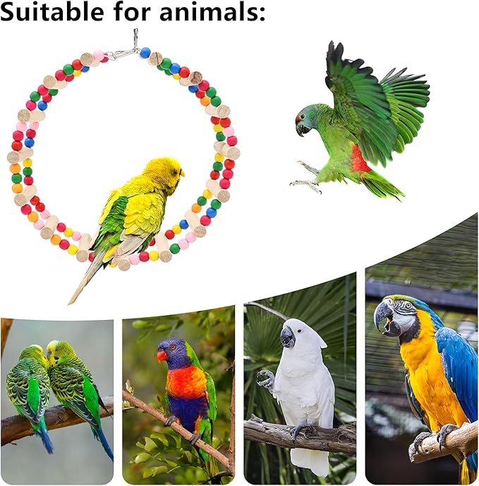 15-Step Bird Ladder Bridge,28.74 x 3.15 inch Raw Wood and Edible Dye,Pet Hamster Climbing Ladder Swing Toys Suitable for Small to Medium Birds,Bird Cage Accessories (15 Ladders)