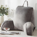 Reading Pillow for Sitting in Bed Adult,Back Pillow for Bed Sitting Up,Backrest Back Support Chair Pillow, College Dorm Essentials for Girls and Boys, Velvet Grey L