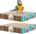 2 Pieces Bird Chew Toy Parrot Cage Perch Cardboard Platform Bird Paw Grinding Stand Parrot Cage Playground for Macaws, Small Parakeets, Conures, Budgies, Finches Conure Cockatiel (Large)