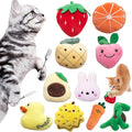 10 Pcs Catnip Toys for Indoor Cats Xmas Interactive Plush Stuffed Kitten Chew Bite Toys Kitty Cat