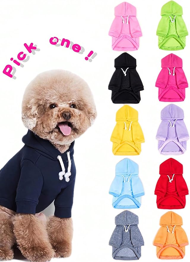 QWINEE Basic Dog Hoodie Sweatshirt Puppy Sweater Warm Cat Costumes Pet Clothes for Chihuahua Puppy Kitten Small Medium Dogs Green X-Large