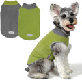 cyeollo 2 Pack Dog Sweater Fleece Vest Dog Sweatshirt Reflective Lightweight Pet Clothes for Small Dogs Boy Girl Pet Apparel Grass Green, Grey, L
