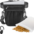 Dog Treat Pouch, Dog Treat Pouches for Pet Training with Clicker, Adjustable Belt, Shoulder Strap, Poop Bags roll, 3 Ways wear, for Outdoor Walks, Training, and Travel, 2 Silicone Bags
