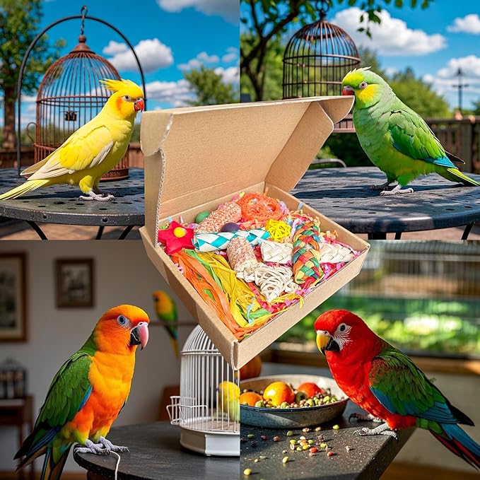 Bird Toys For Cockatiels, Tyotrbs Bird Toys For Conures Parakeet Toy BirdsToy For Parrots Birds Foraging Toy ParrotToys BirdCage Accessories Lovebird Cage Accessories for Small Birds