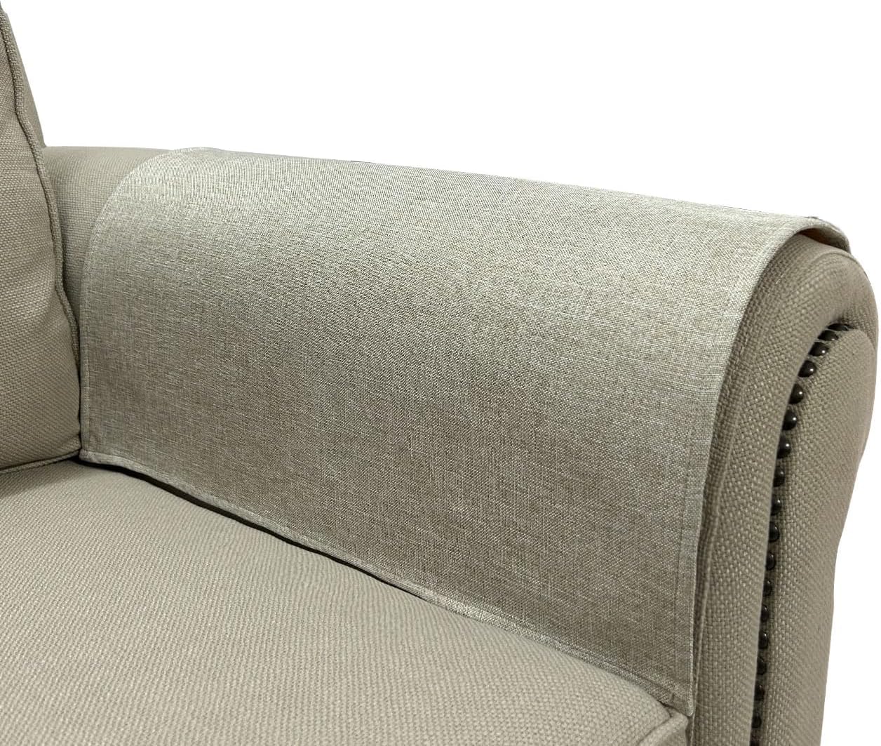 Couch Arm Covers, Anti-Slip Sofa Armrest Cover for Recliner, 2pc Washable Sofa Arm Covers, Dogs Cats Pet Scratch Proof Couch Arm Protectors, Beige, 20x24inch