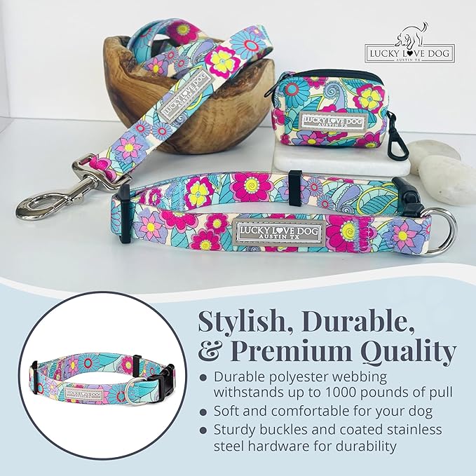 Lucky Love Dog Collars, Cute Small Dog Collars for Female Dogs, Part of Purchase Donated to Rescue, Caroline, Small