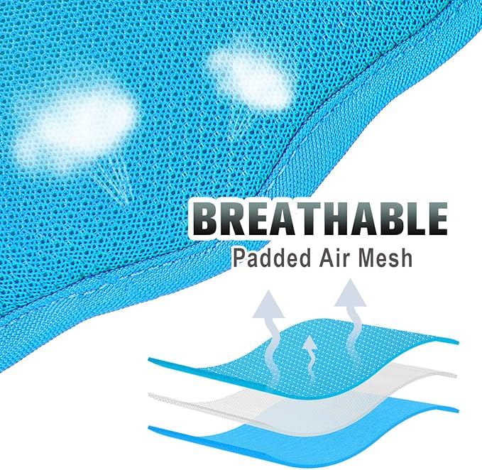 BARKBAY No Pull Dog Harness Large Reflective Dog Harness with Front Clip and Easy Control Handle for Walking Training Running with ID tag Pocket(Blue,XS)