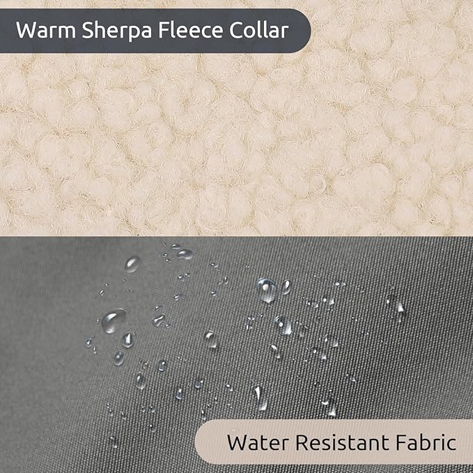 Dog Winter Coat with Harness Built in Warm Puffer Dog Jackets for Small Medium Large Dogs Windproof Waterproof Outfit with Plush Lining and Reflective Stripes (Grey, M)