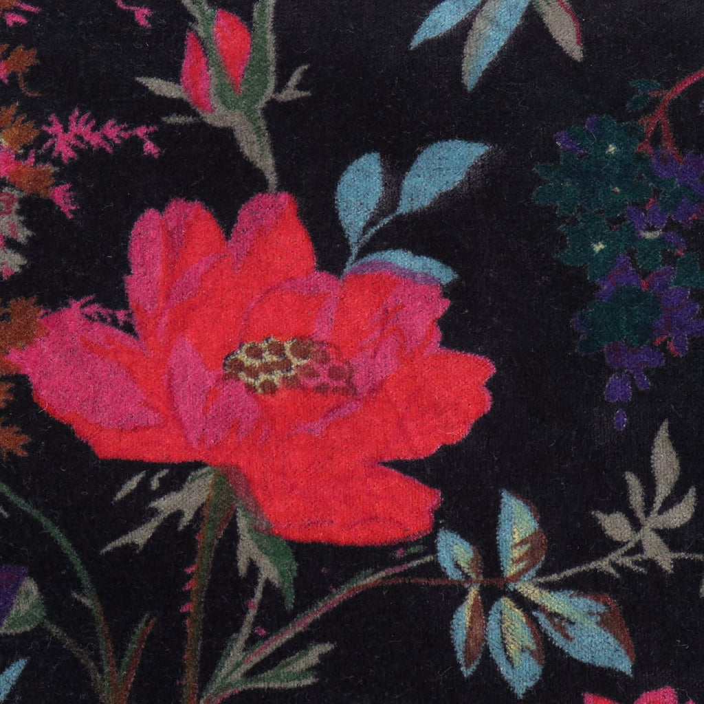 Eyes of India Boho Velvet Bird Print Lumbar Throw Pillow Cover, Bohemian Colorful Decorative Floral Rectangle Cushion Case for Sofa Couch Bed Living Room, 12x20 inch (30x50 cm), Black